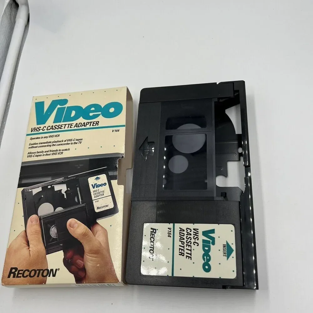 RECOTON VHS-C CASSETTE ADAPTER ~ PLAY VHS-C ON VHS STANDARD VCR